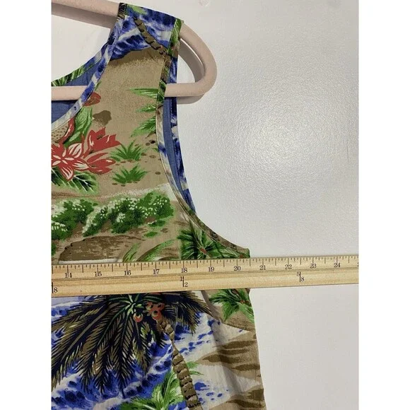 Talbots Dress L-XL? Beachy Tropical Hawaiian Vacation Office Brunch Resort - Picture 9 of 13